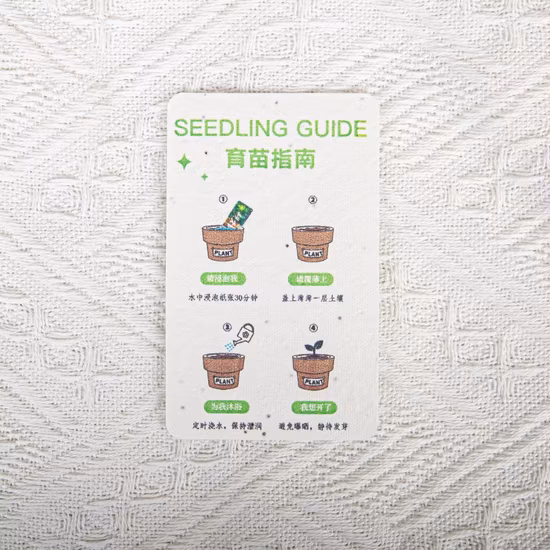 Custom Special Shape Eco Friendly Plantable Seed Paper, Wedding Accessories Seed Tags, Business Seed Cards, Thankyou Cards