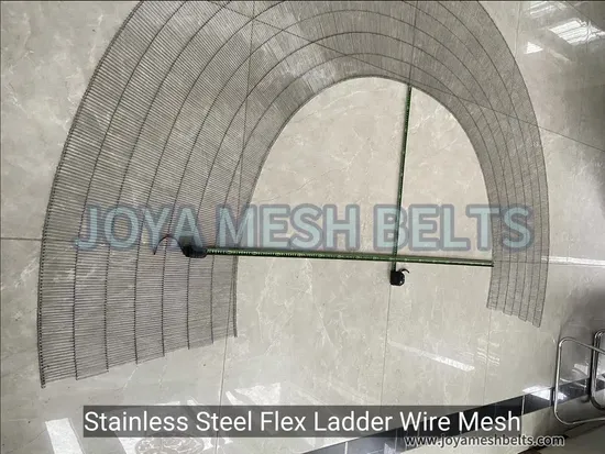 Food Grade Stainless Steel Flex Ladder Wire Mesh Conveyor Turn Belt Rod Network Mesh Conveyor Belt for Coating Industry 