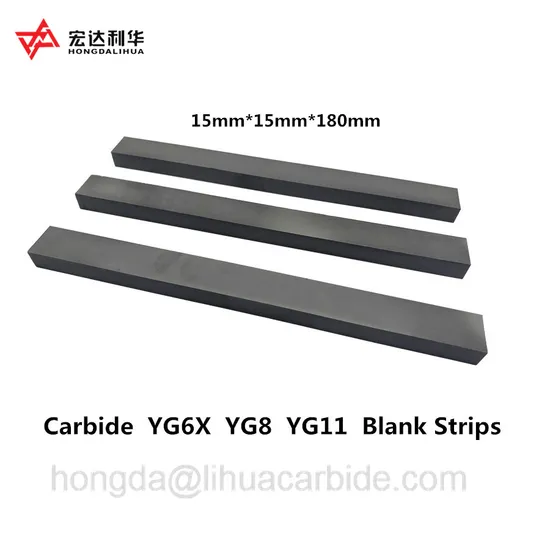 Cemented Tungsten Carbide Rectangular Strips Flat Bar Blanks with Angles 